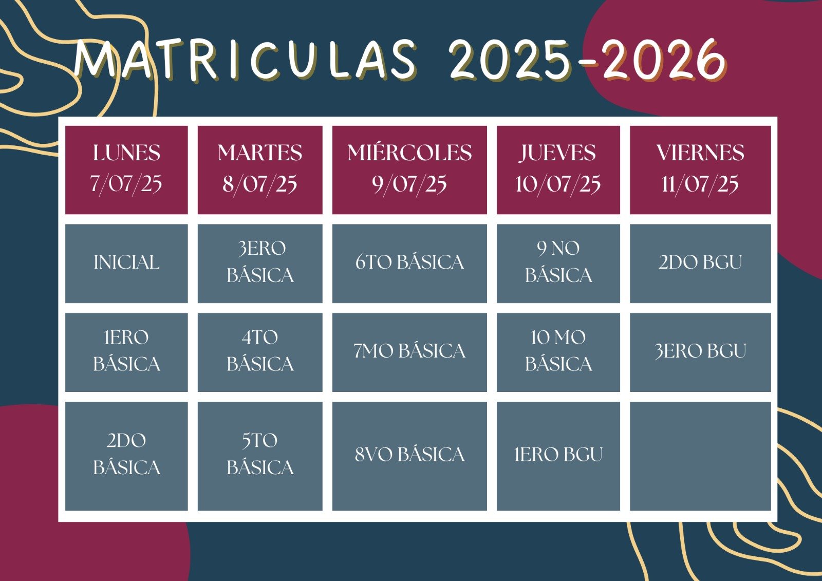 Matrículas Colegio Séneca 25-26